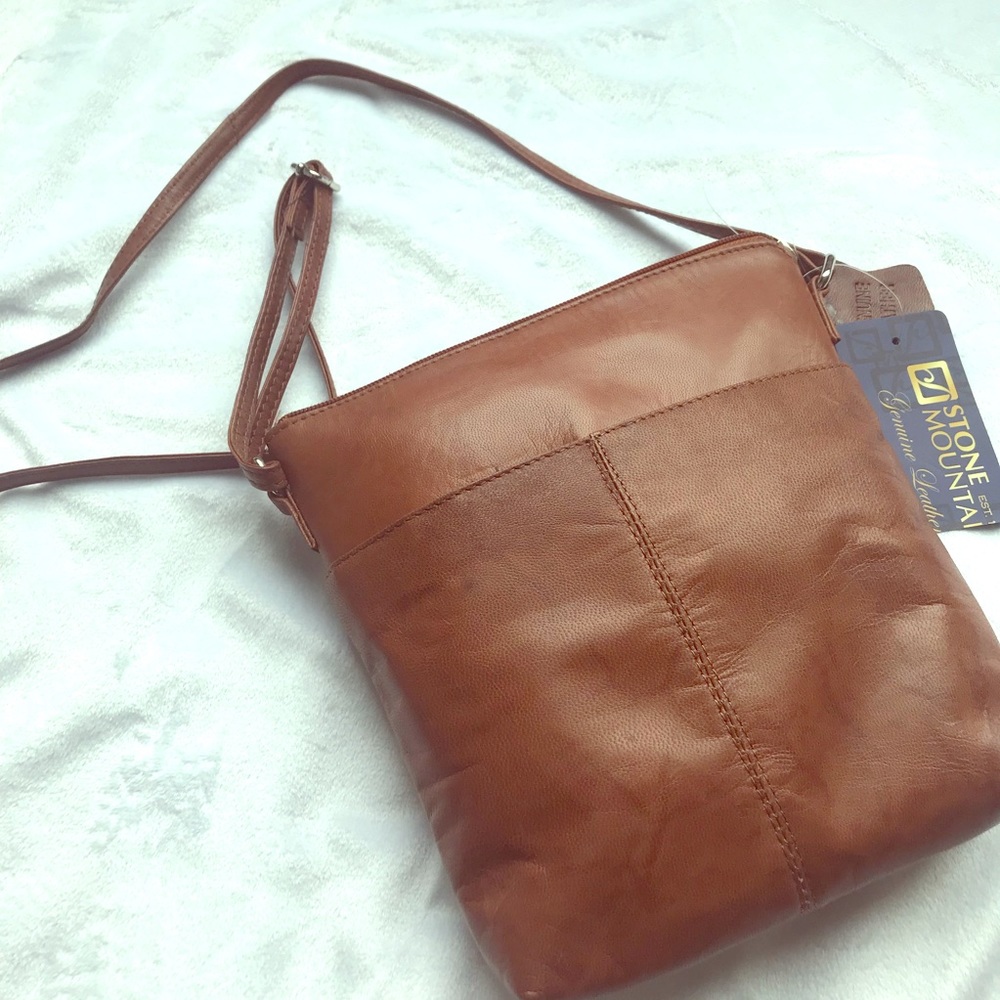 Genuine Leather Crossover Bag. NWT